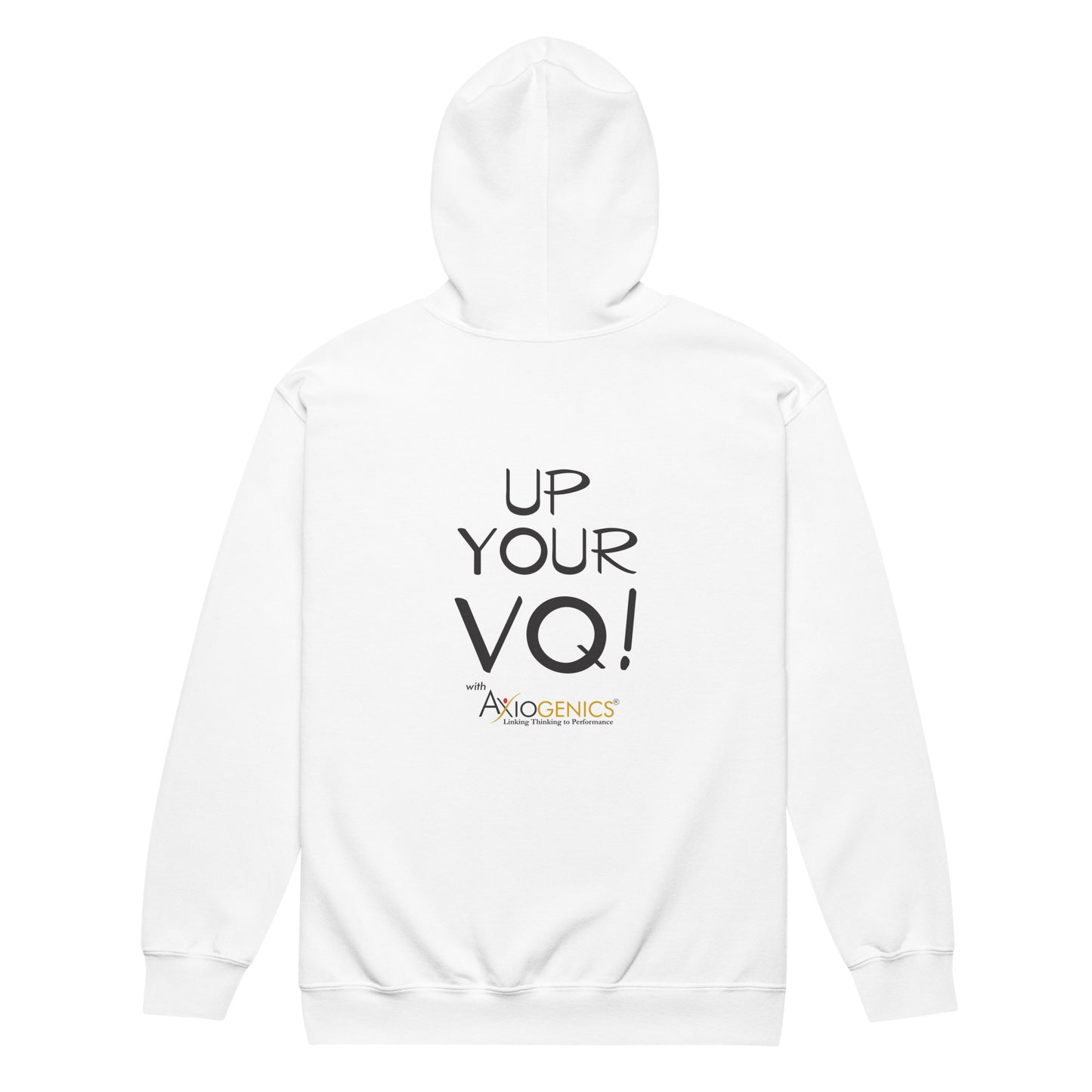 Unisex heavy blend zip hoodie w/ Up Your VQ on back Embroidered Partner Logo on Front
