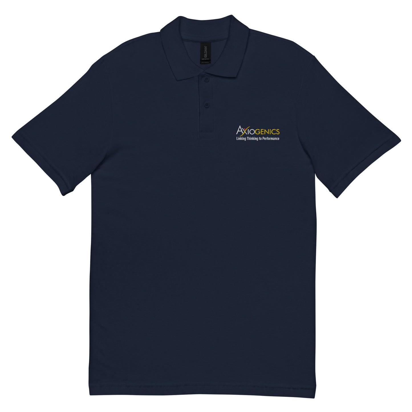 Unisex pique polo shirt w/Axiogenics Logo Embroidered