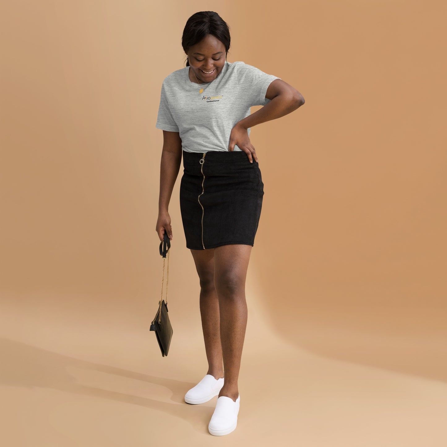 Light-Colored Short-Sleeve Unisex T-Shirt: Certified Partner & Logo on Front, Be the Good.. on back