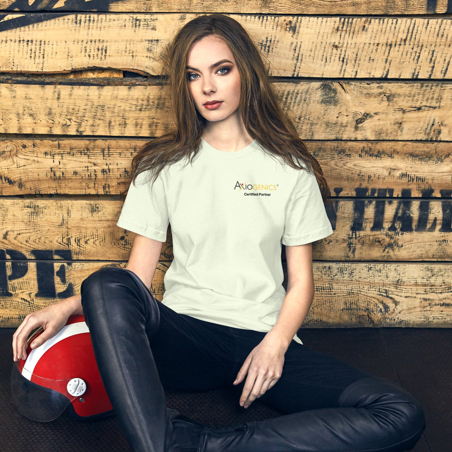 Light-Colored Short-Sleeve Unisex T-Shirt: Certified Partner & Logo on Front, Be the Good.. on back