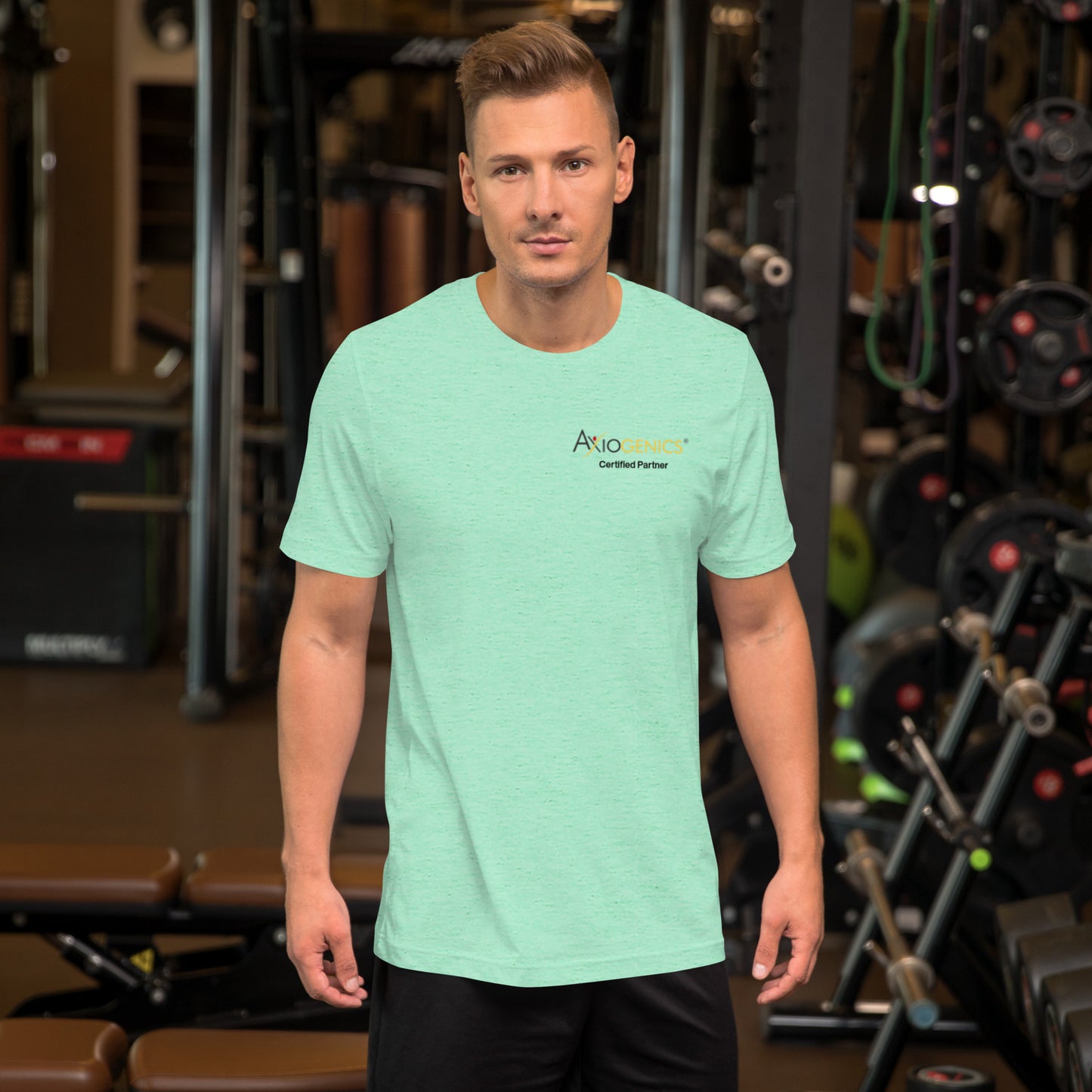 Light-Colored Short-Sleeve Unisex T-Shirt: Certified Partner & Logo on Front, Be the Good.. on back