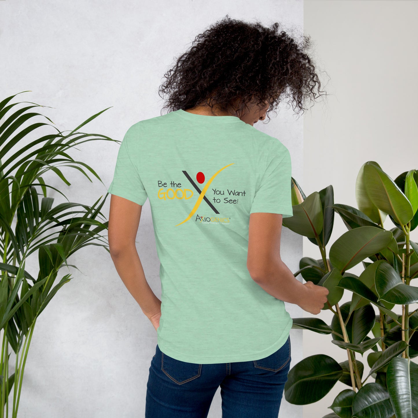 Light-Colored Short-Sleeve Unisex T-Shirt: Certified Partner & Logo on Front, Be the Good.. on back