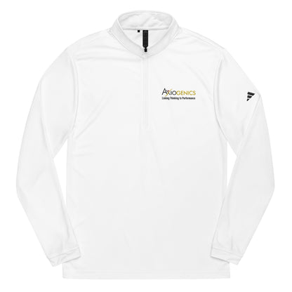 White Quarter Zip Pullover with Embroidered Partner Logo on Front