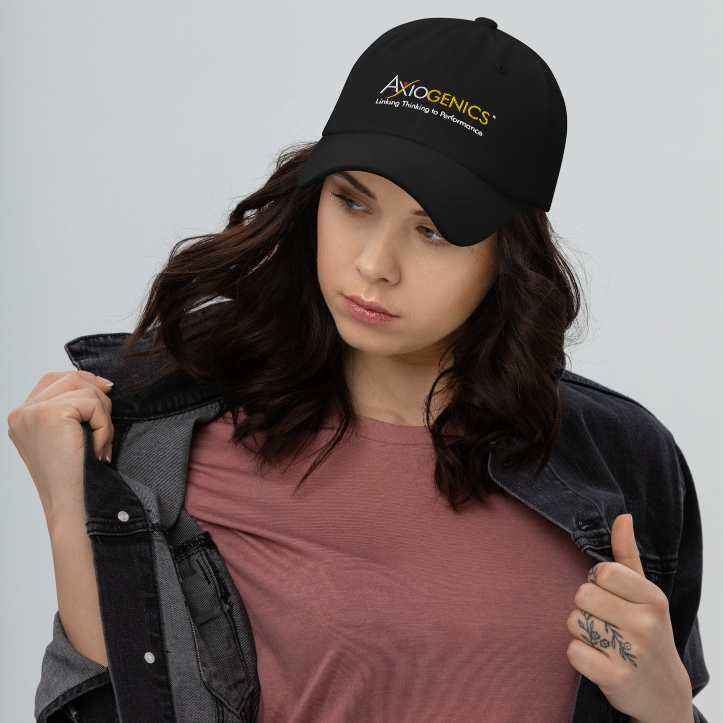 Hat (Dark Colors) with Axiogenics Logo and Tagline