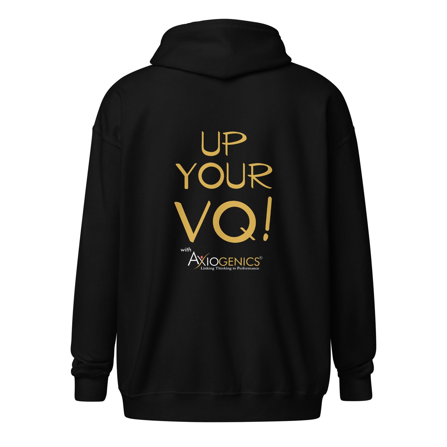 Unisex heavy blend zip-up hoodie w/Partner Logo Embroidered on front and "Up Your VQ" printed on back