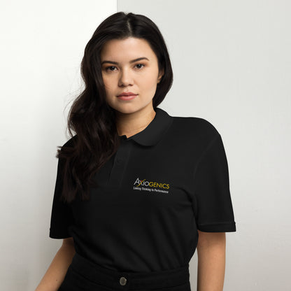 Unisex pique polo shirt w/Axiogenics Logo Embroidered