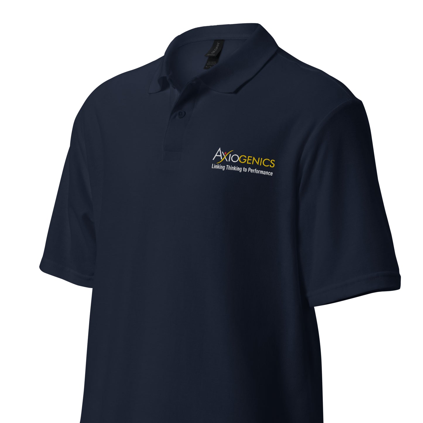 Unisex pique polo shirt w/Axiogenics Logo Embroidered