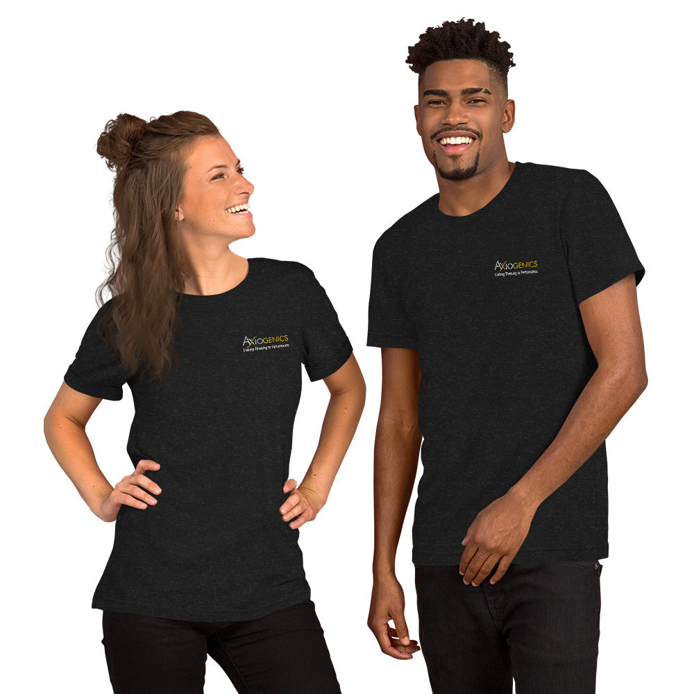 Unisex t-shirt w/ Embroiders Logo and tagline on front, HOV on back