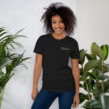 Unisex t-shirt w/ Embroiders Logo and tagline on front, HOV on back