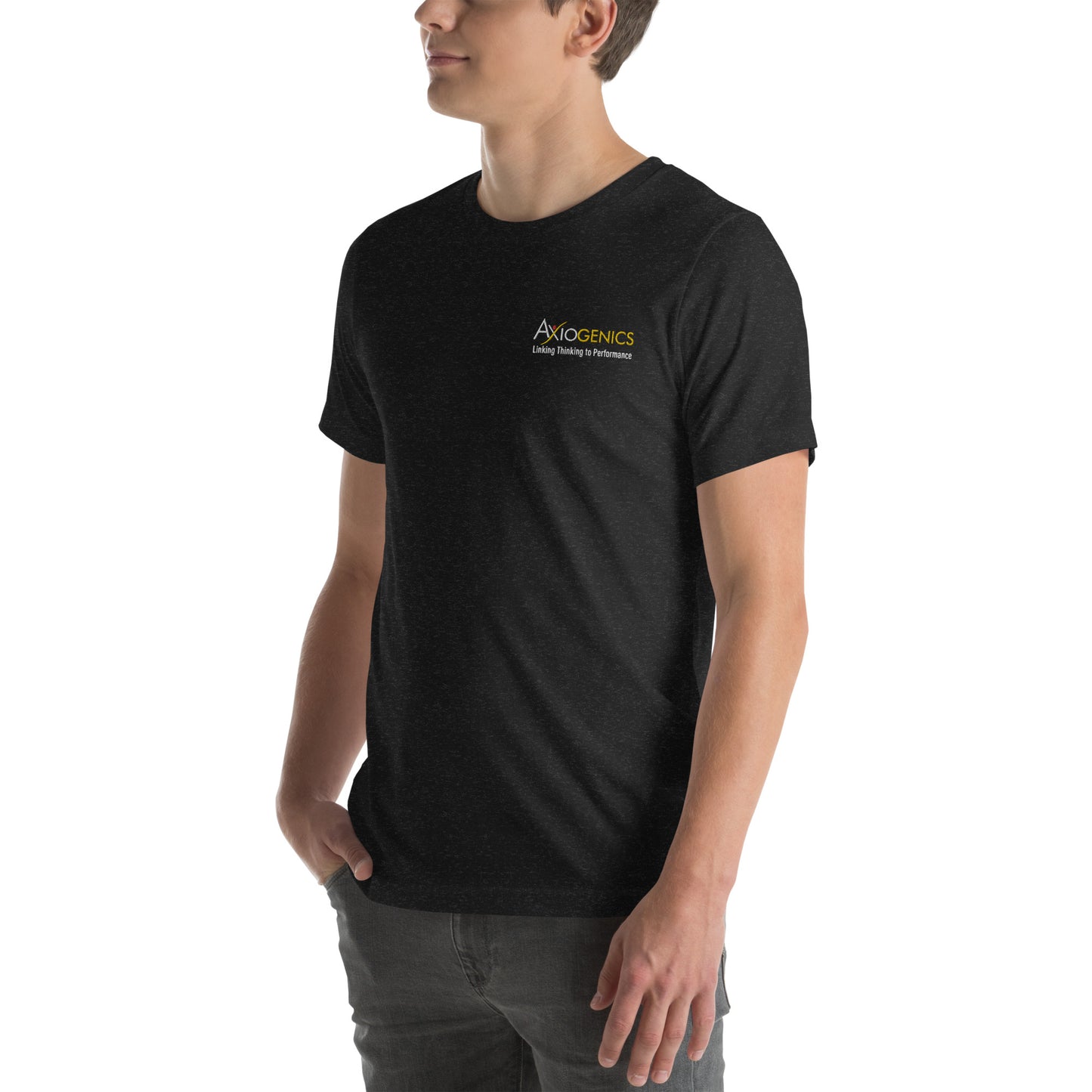 Unisex t-shirt w/ Embroiders Logo and tagline on front, HOV on back