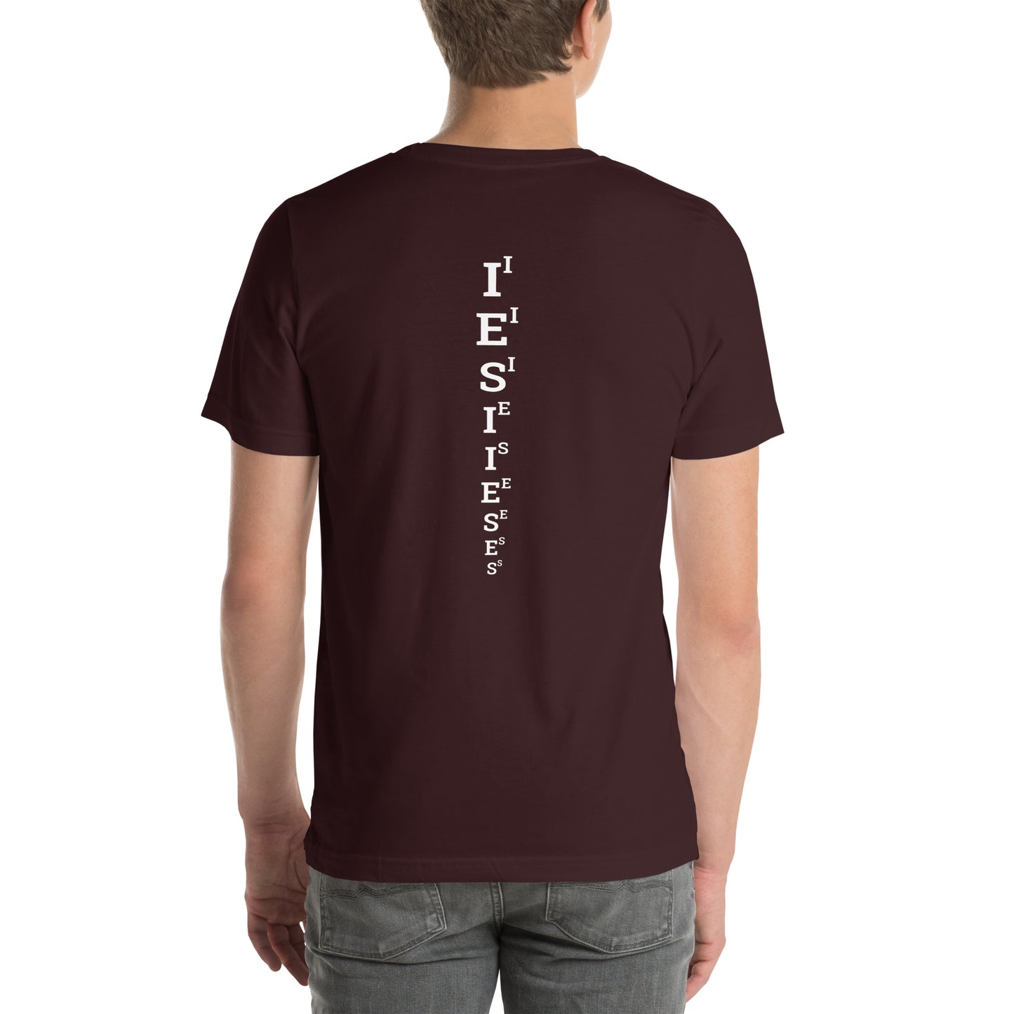 Unisex t-shirt w/ Embroiders Logo and tagline on front, HOV on back