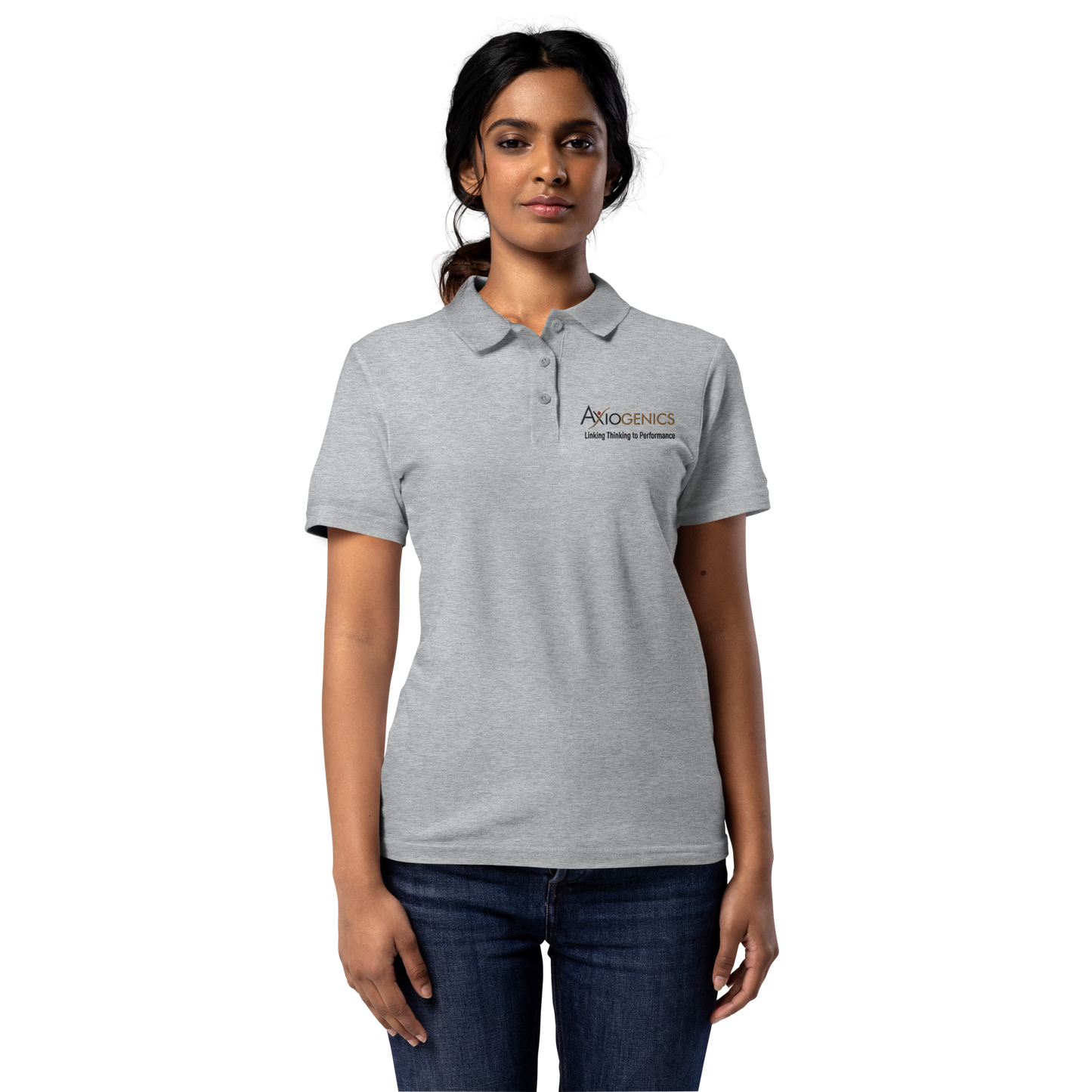 Women’s pique polo shirt (White or Grey)