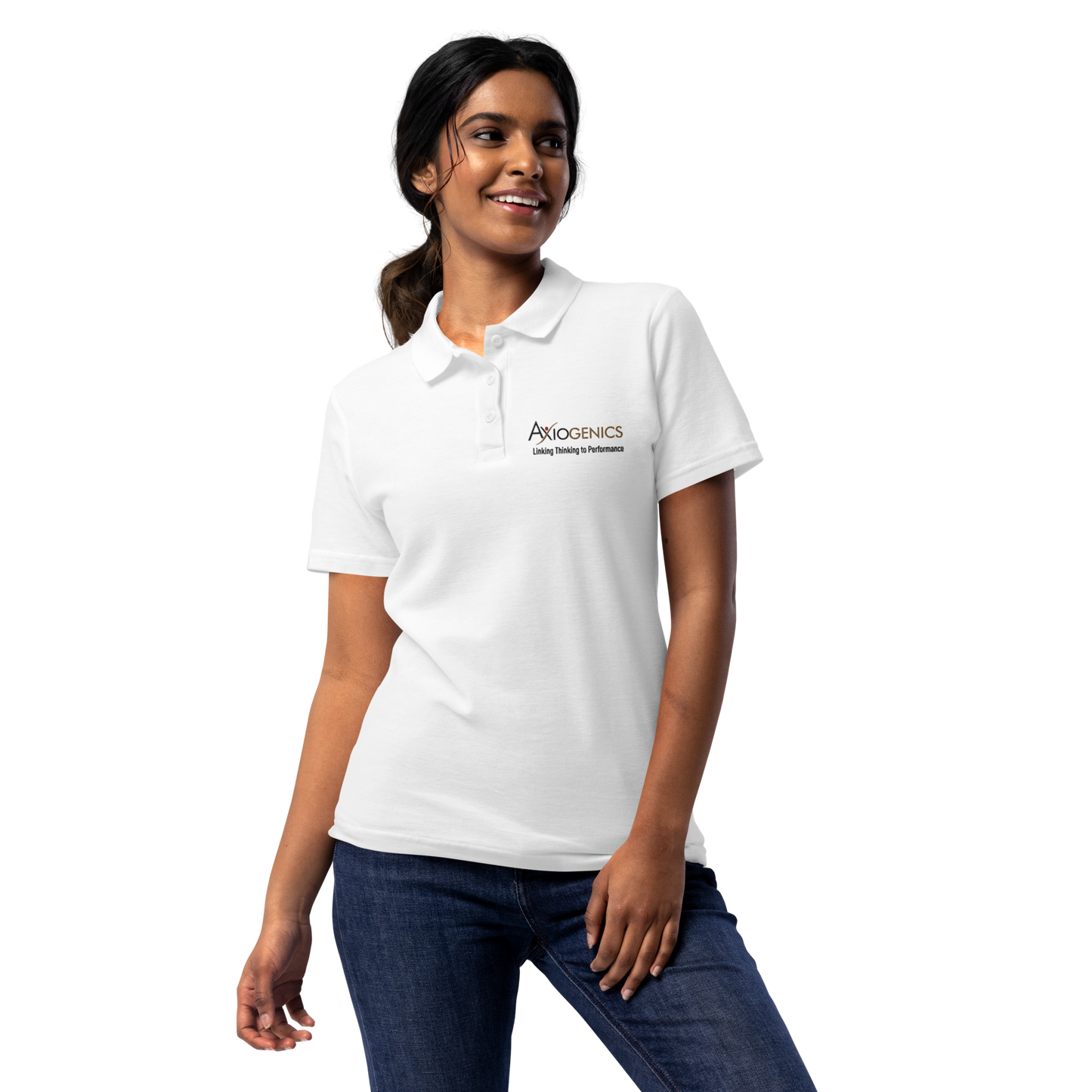 Women’s pique polo shirt (White or Grey)