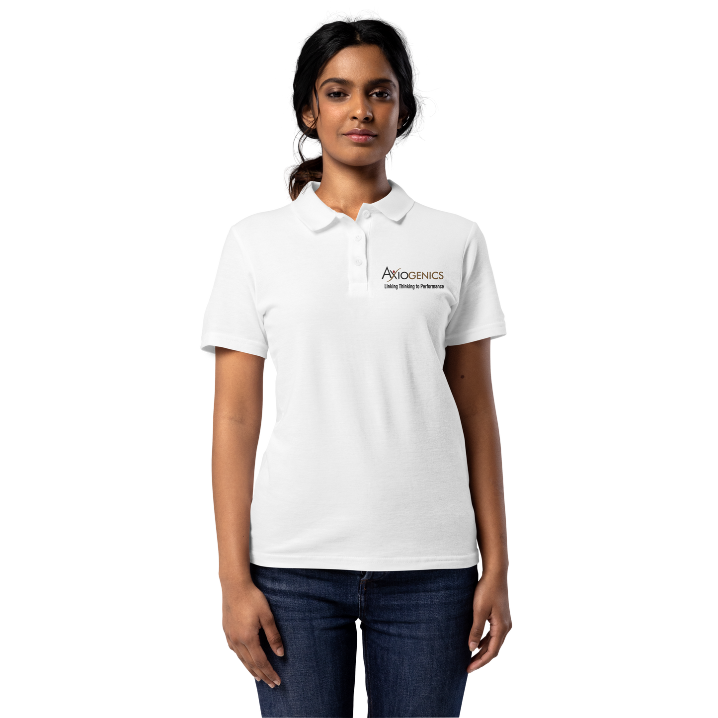 Women’s pique polo shirt (White or Grey)